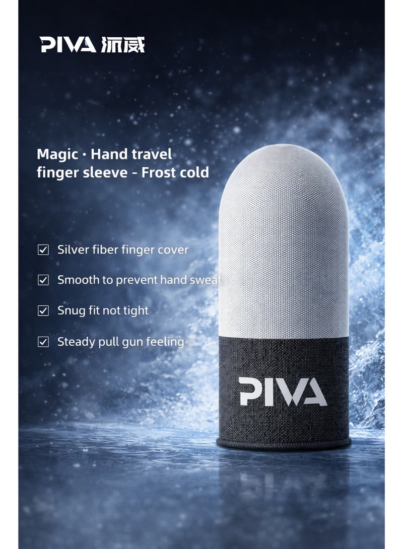 PIVA Mobile Gaming Finger Sleeves – Frost Cold Silver Fiber Touchscreen Finger Cover for PUBG & FPS Games, Anti-Sweat, High Sensitivity, Smooth Control For Redmagic, Iphone, iPad, Samsung, Poco and Mobile Phones (2 Pairs / 4 PCS) - Image 2